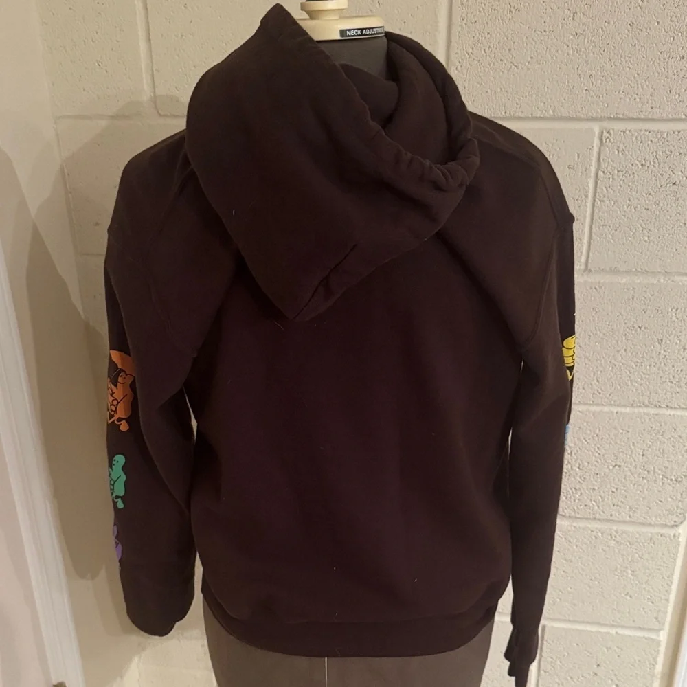 Rex Orange County Dark Brown Hoodie with Graphic Print Who Cares